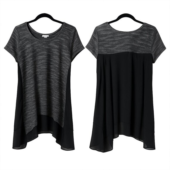 Aeropostale Top Black Knit Flowy Sheer Back Whimsygoth Witchy NWT Size L - Picture 1 of 9